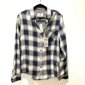 Men's Long Sleeve Flag & Anthem Soft Flannel Plaid Button Down Shirt
